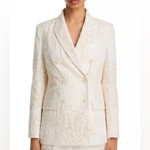 LoveShackFancy Cream Lace Blazer